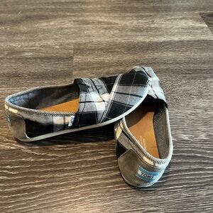 TOMS Blue and Gray Slip-On Shoes